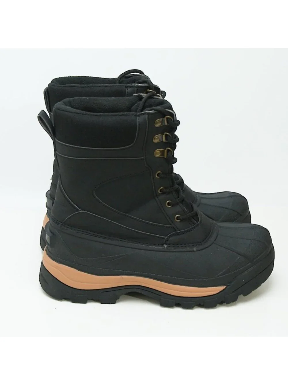 Mishansha Winter Boots Size 10 Faux Fur Lined Work Duck Boot Lace up Black